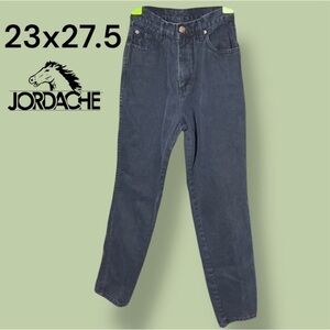 Vintage Jordache High Rise Black Denim Straight Jeans Sz 5/6